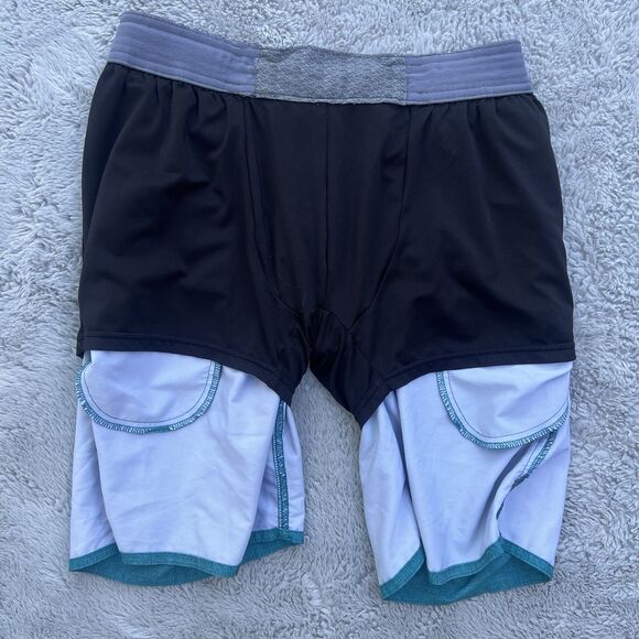 Vuori Men’s Trail Shorts 8” Lined Teal Aqua Blue Size Small Performance READ - Picture 9 of 9